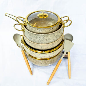 9-Piece Granite-Coated Nonstick Cookware Set